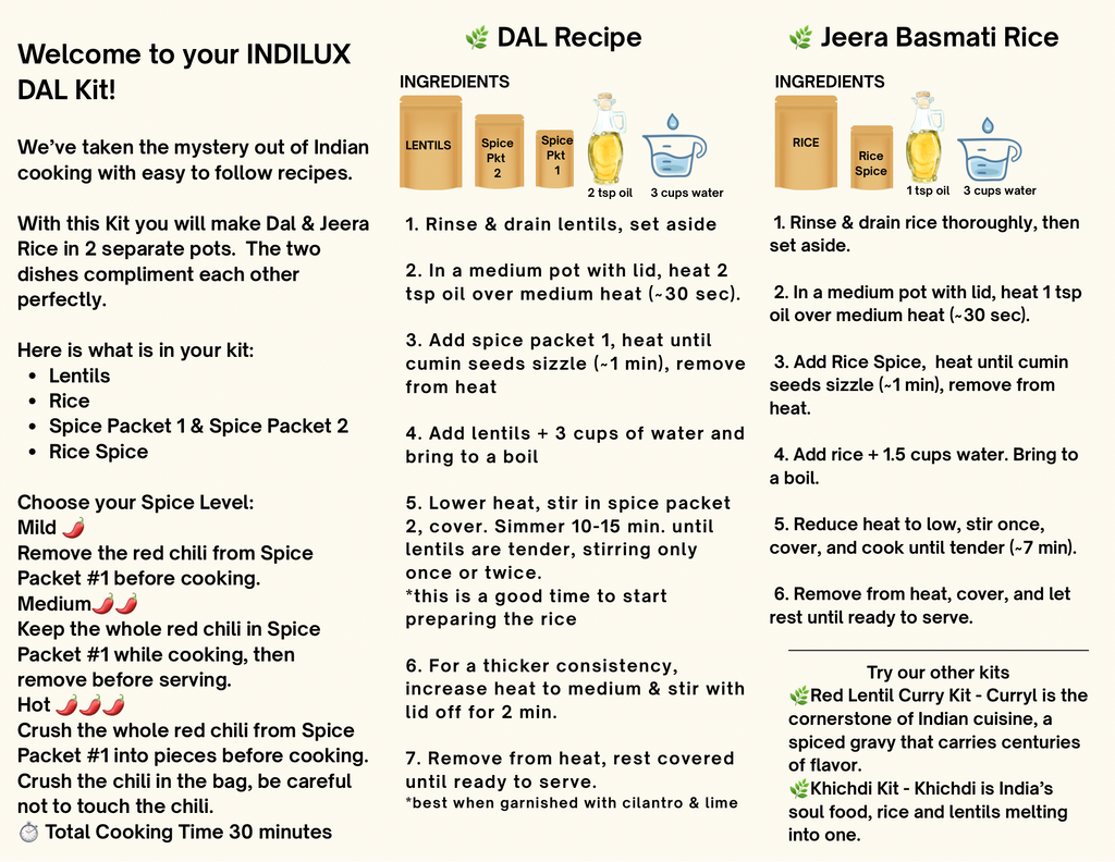 INDILUX Trio - Curry, Dal & Khichdi Kits